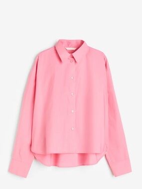 H&M Pink Oversized Button-Up Shirt